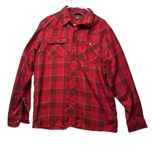 Outdoor Research Men’s Feedback Flannel Shirt Red Size Large Button Shirt